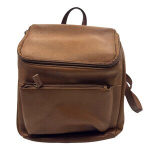 Hillard & Hanson Brown Genuine Leather Backpack Purse With Adjustable Straps
